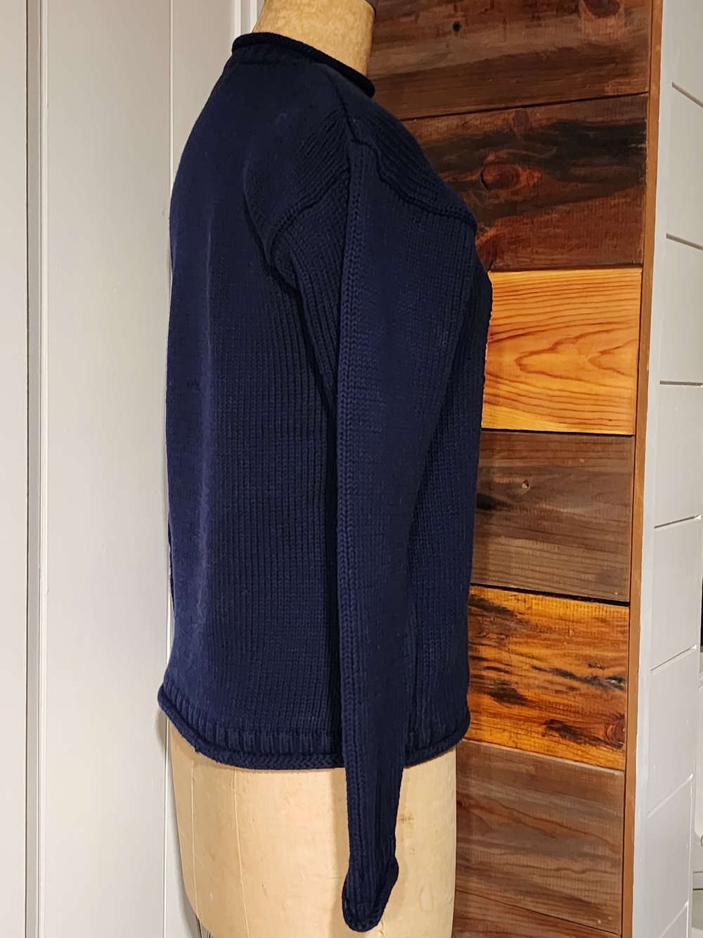 Polo by Ralph Lauren Navy Crewneck Sweater with American Flag Knit - Picture 3 of 5